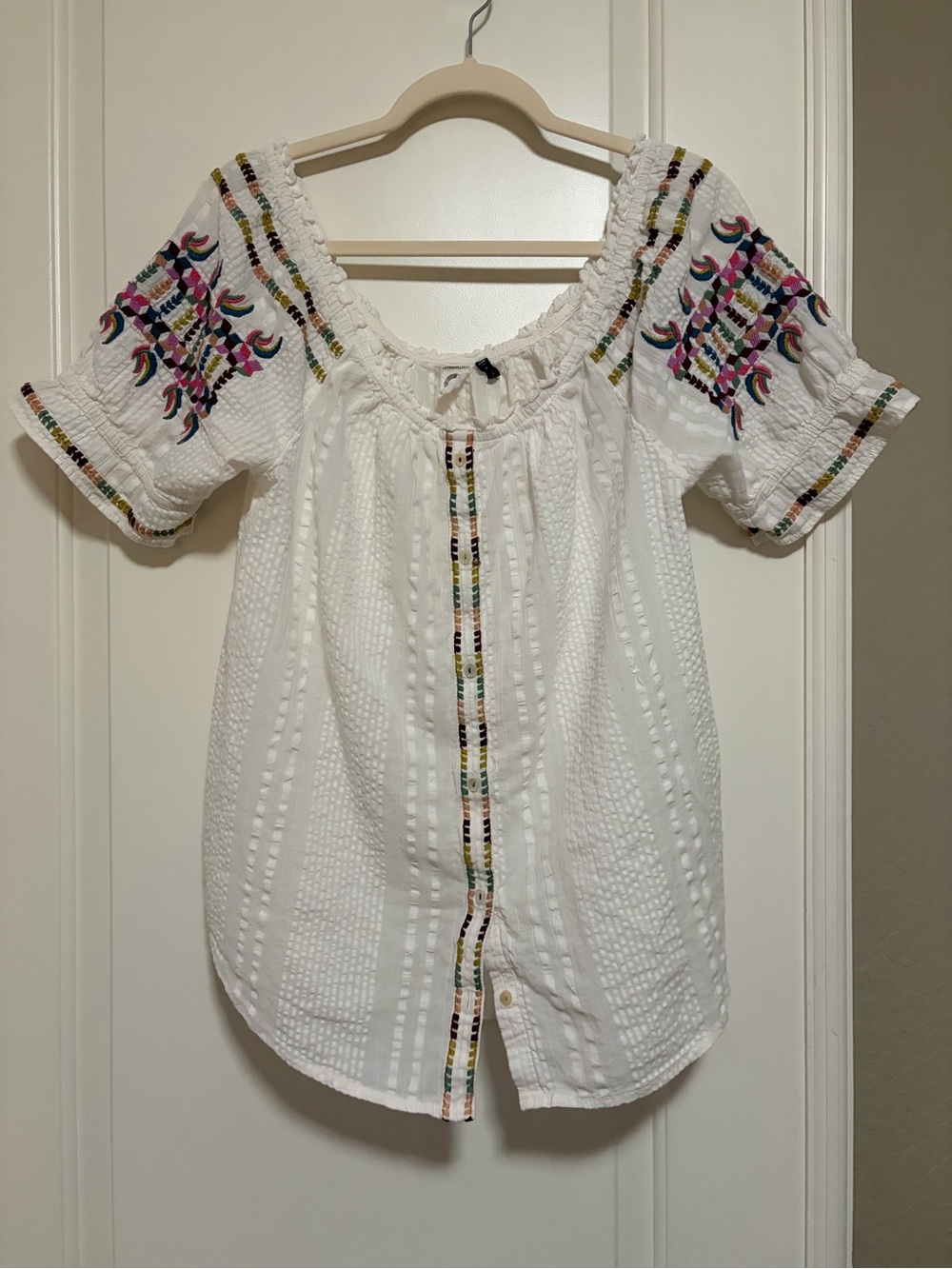 ✌🏽🪽💙Anthropologie Hippie Chic Embroidered Boho Tunic ✌🏽🪽💙